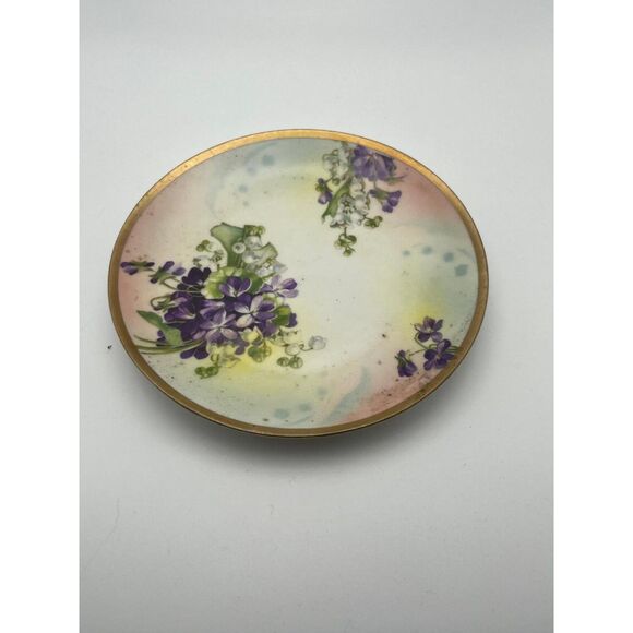 Royal Austria Floral Plate with Gold Trim - Picture 1 of 2